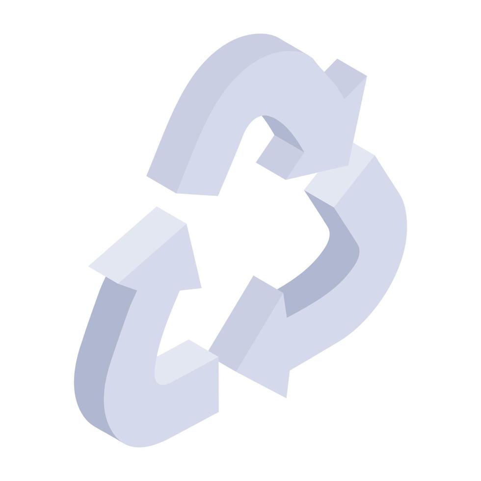 en ikon för återvinnings isometrisk design vektor