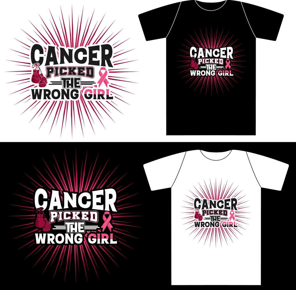 bröstcancer, cancer valde fel tjej den kan användas på t-shirt, etiketter, ikoner, tröja, tröja, hoodie, mugg, klistermärke, kudde, väskor, gratulationskort, märke eller affisch vektor