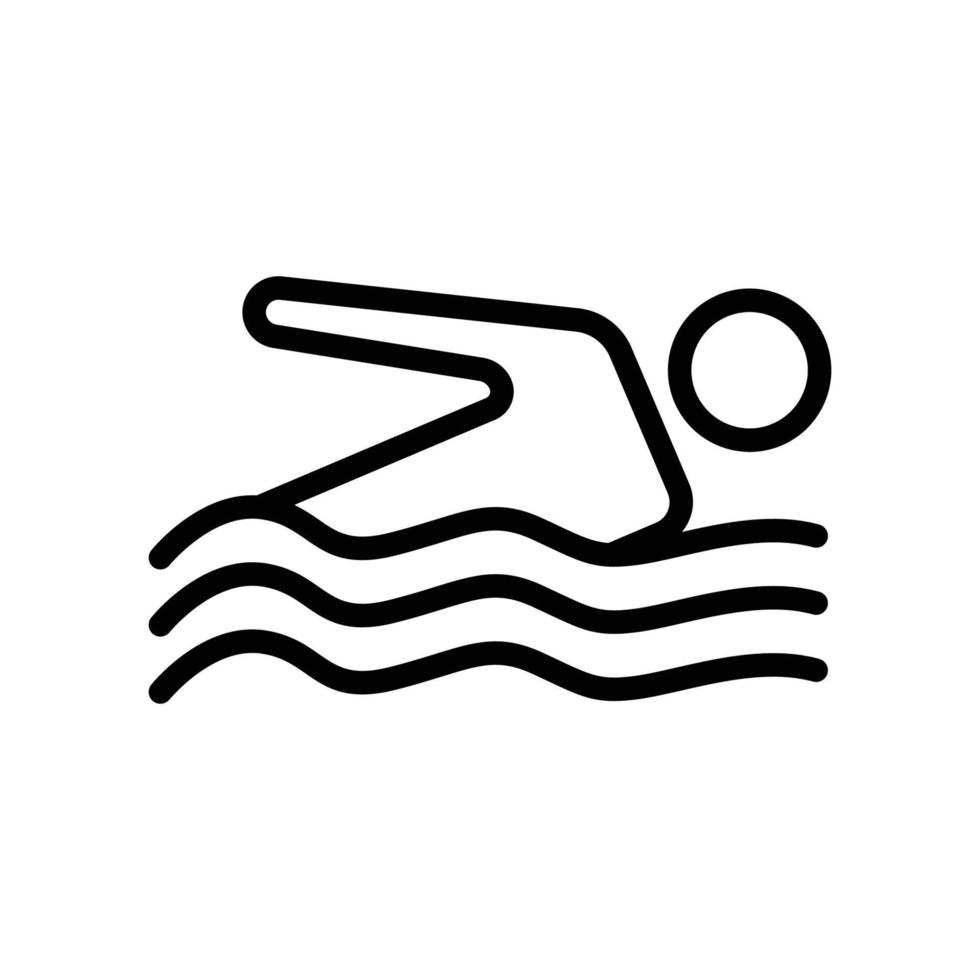 Schwimmer-Symbolvektor. schwimmen, athlet, sport. Liniensymbolstil. einfache Designillustration editierbar vektor