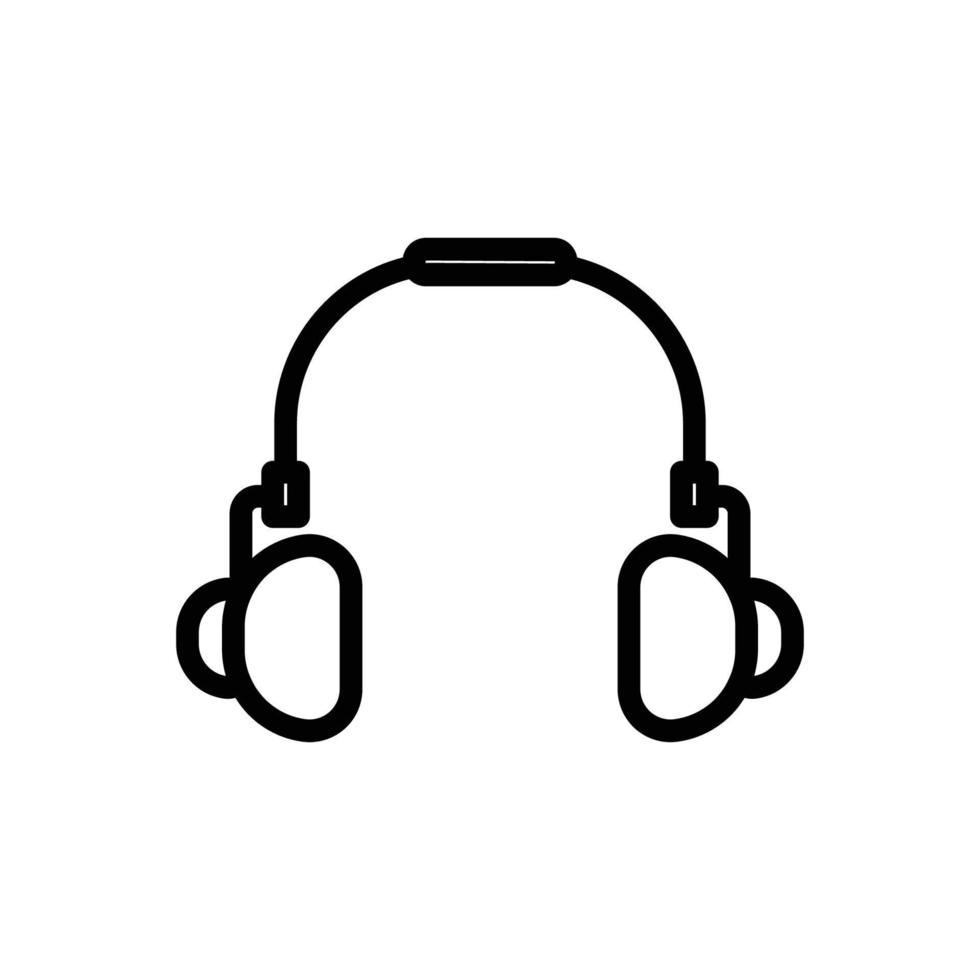 Kopfhörer-Vektor-Symbol. Musik hören. Liniensymbolstil. einfache Designillustration editierbar vektor