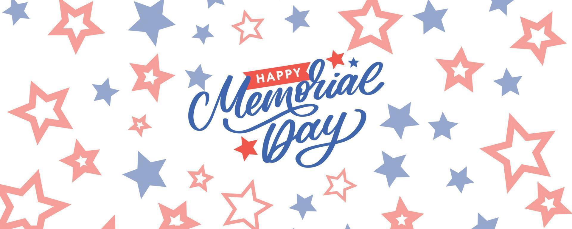 Happy Memorial Day - Sternenbanner Brief vektor