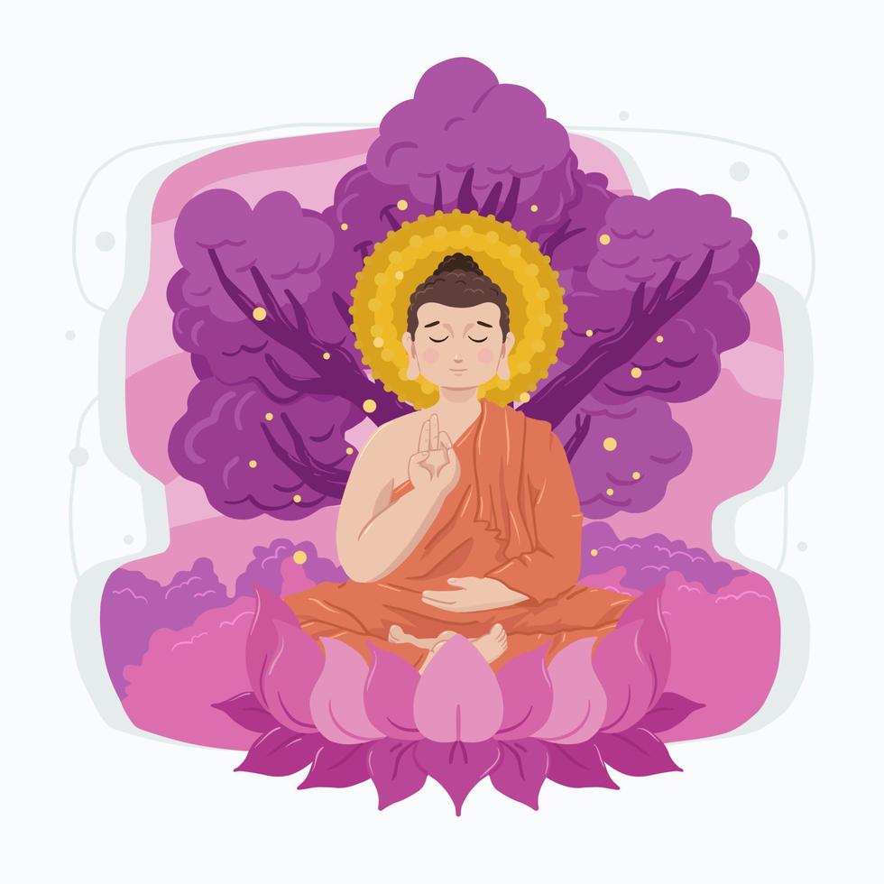 asahna bucha buddhistiska festival koncept vektor