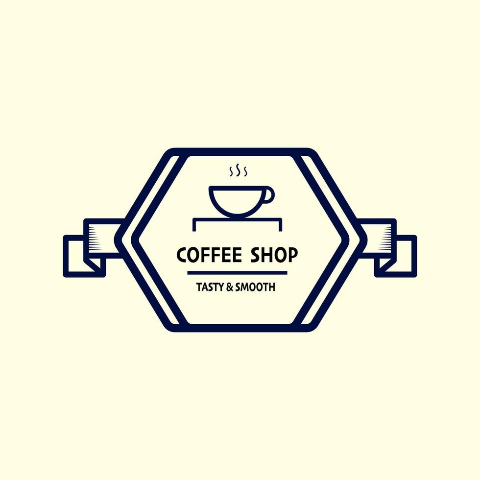 Kaffee-Logo-Vintage-Stil auf hellem Hintergrund. vektor