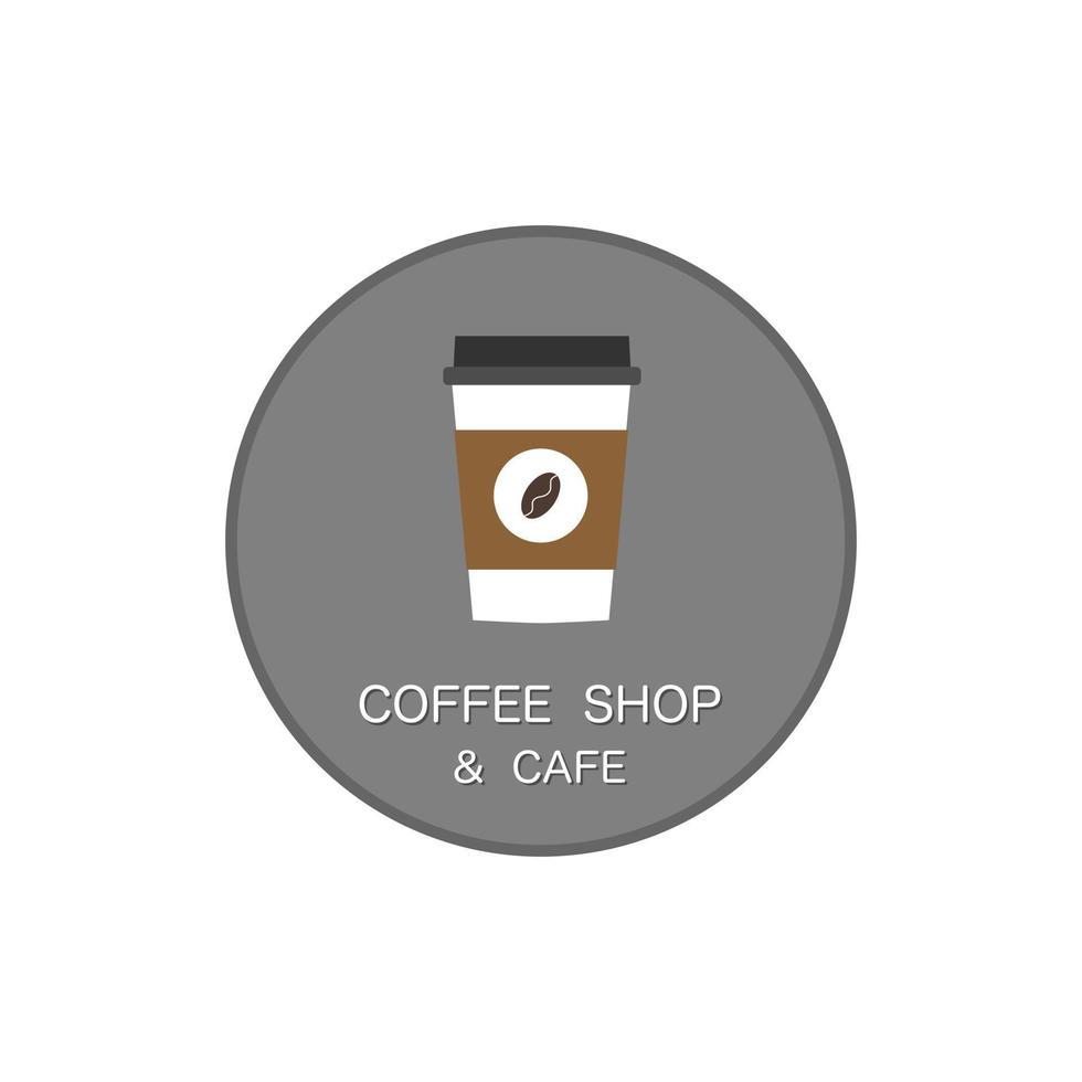 Café und Café flaches Symbol-Logo-Design. vektor