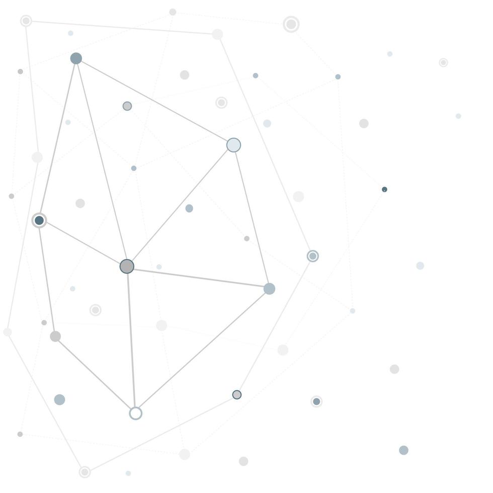 Verbindungstechnologie der blauen Punkte digital für den weißen abstrakten Hintergrund des globalen Netzes. vektor