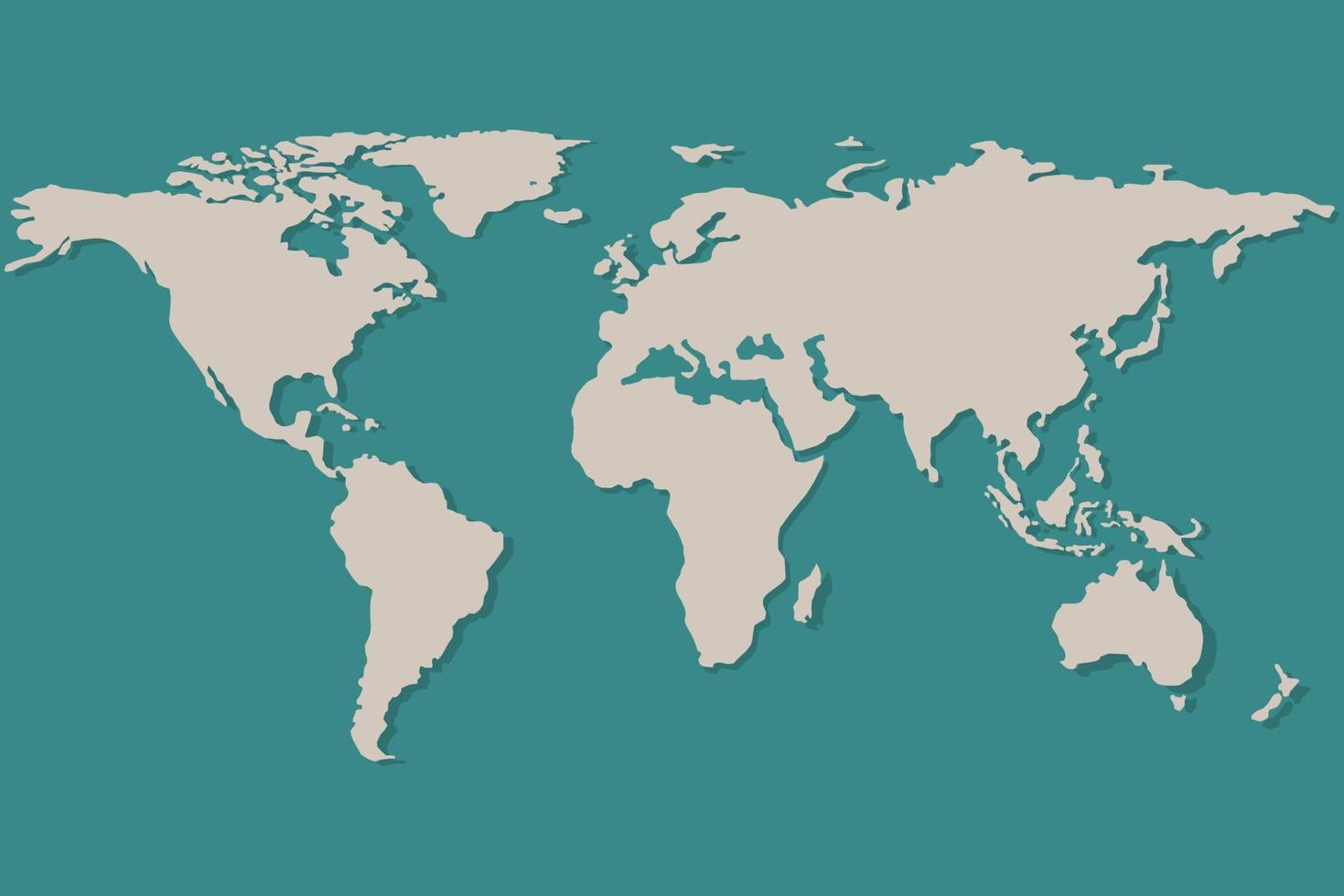 grüne leere Weltkarte, isolierter Hintergrund. vektor