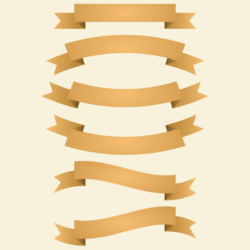 enkel klassisk ljusbrun banner som ett presentfodral i olika former. lämplig för delar av en design. vektor illustration