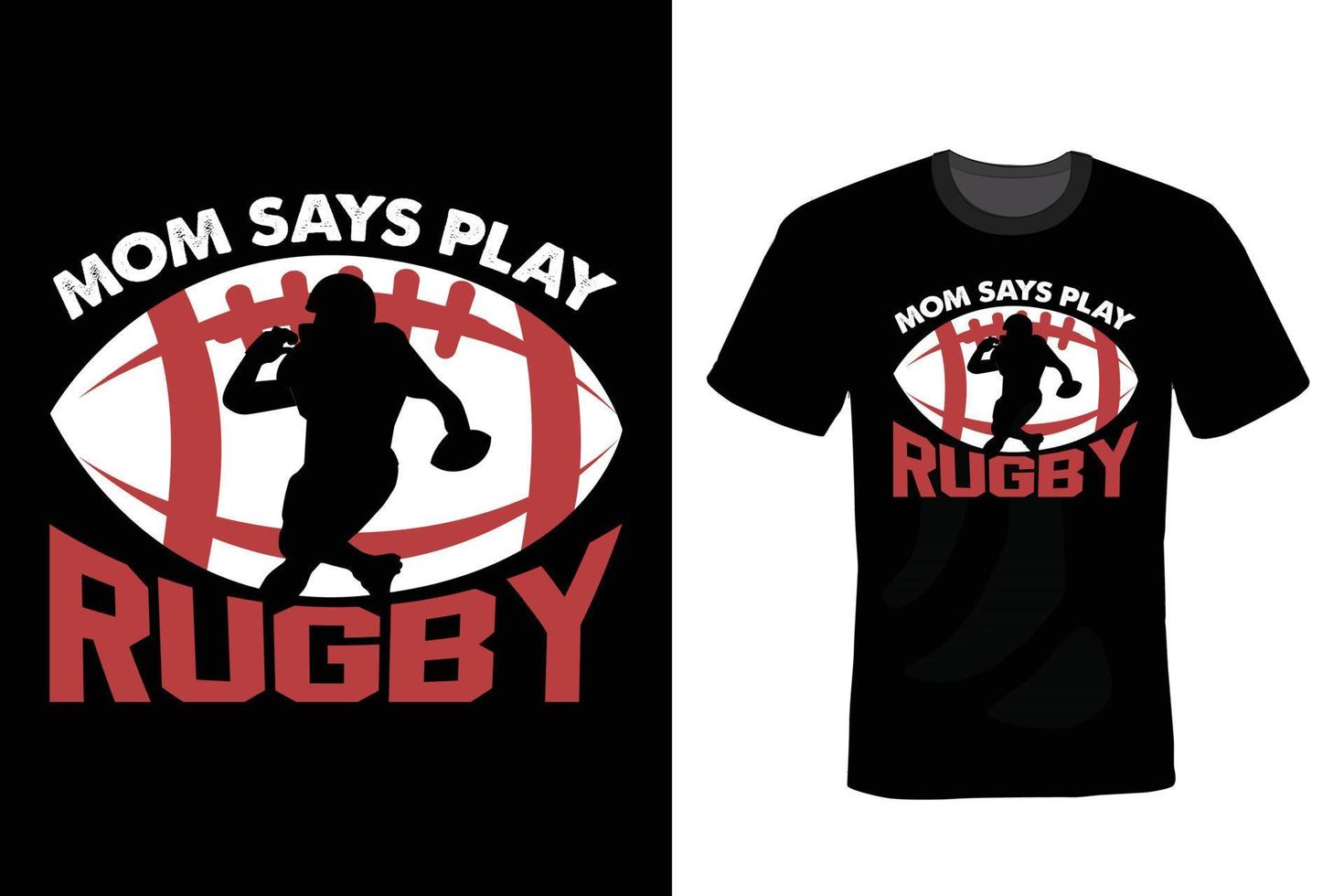 rugby t-shirt design, vintage, typografi vektor