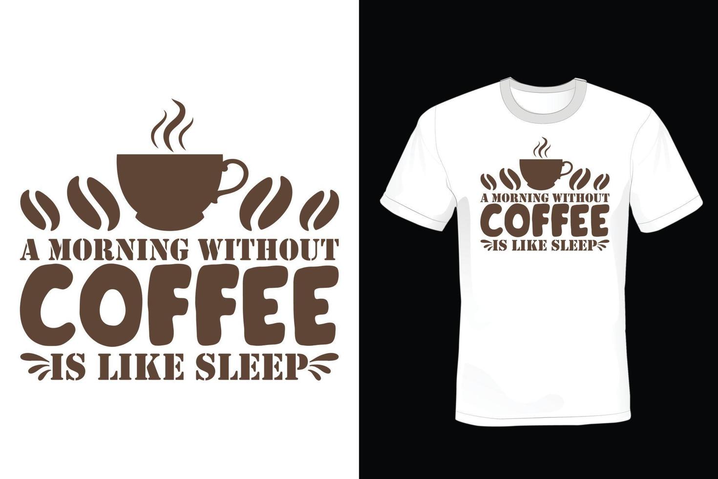 Kaffee-T-Shirt-Design, Vintage, Typografie vektor