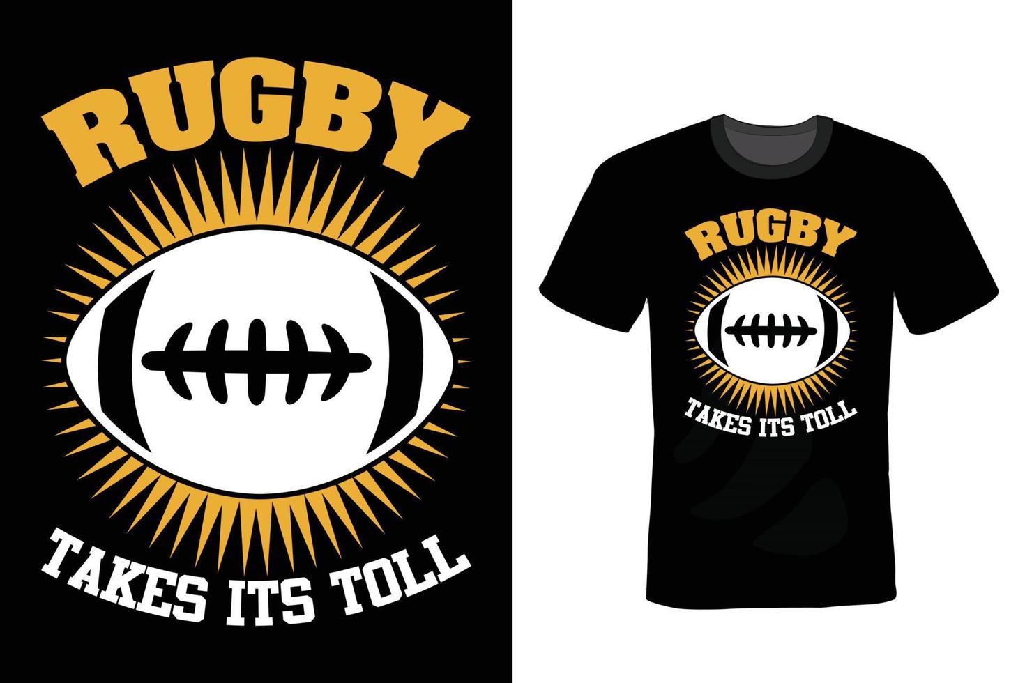 rugby t-shirt design, vintage, typografi vektor