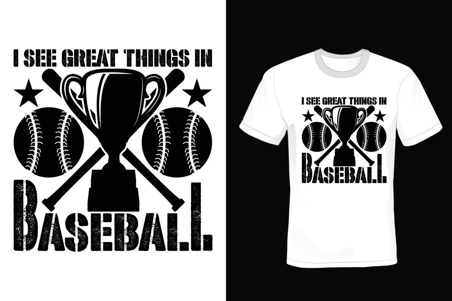 Baseball-T-Shirt-Design, Vintage, Typografie vektor