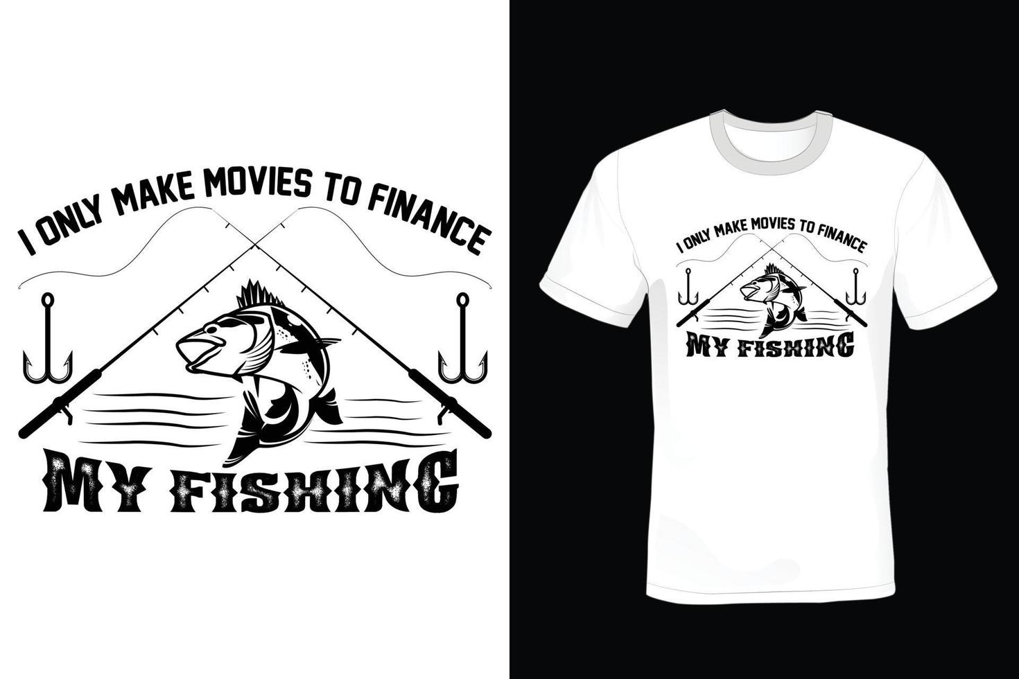 fiske t-shirt design, vintage, typografi vektor