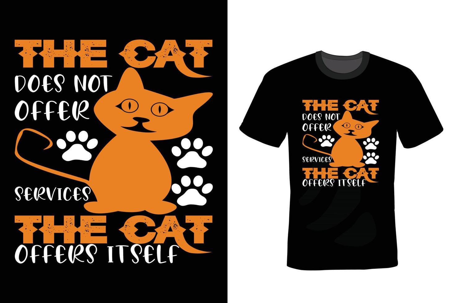 katt t-shirt design, vintage, typografi vektor