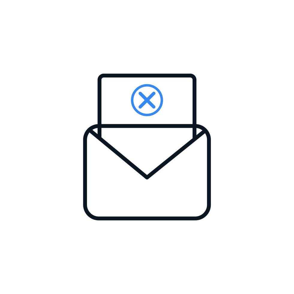 E-Mail-Spamming-Symbol, Spam-Mailing, Symbol für falsche E-Mail-Adresse vektor