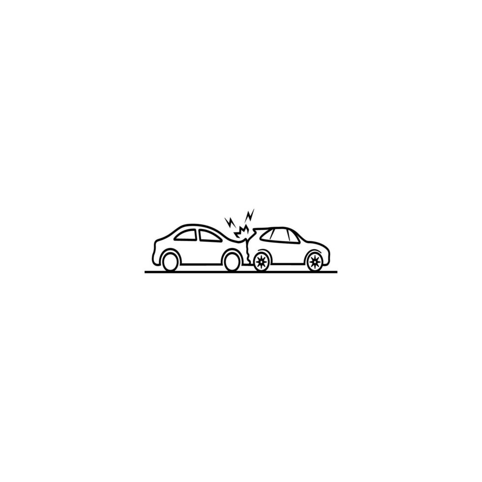 Symbolvektor für Auto und Autounfall vektor