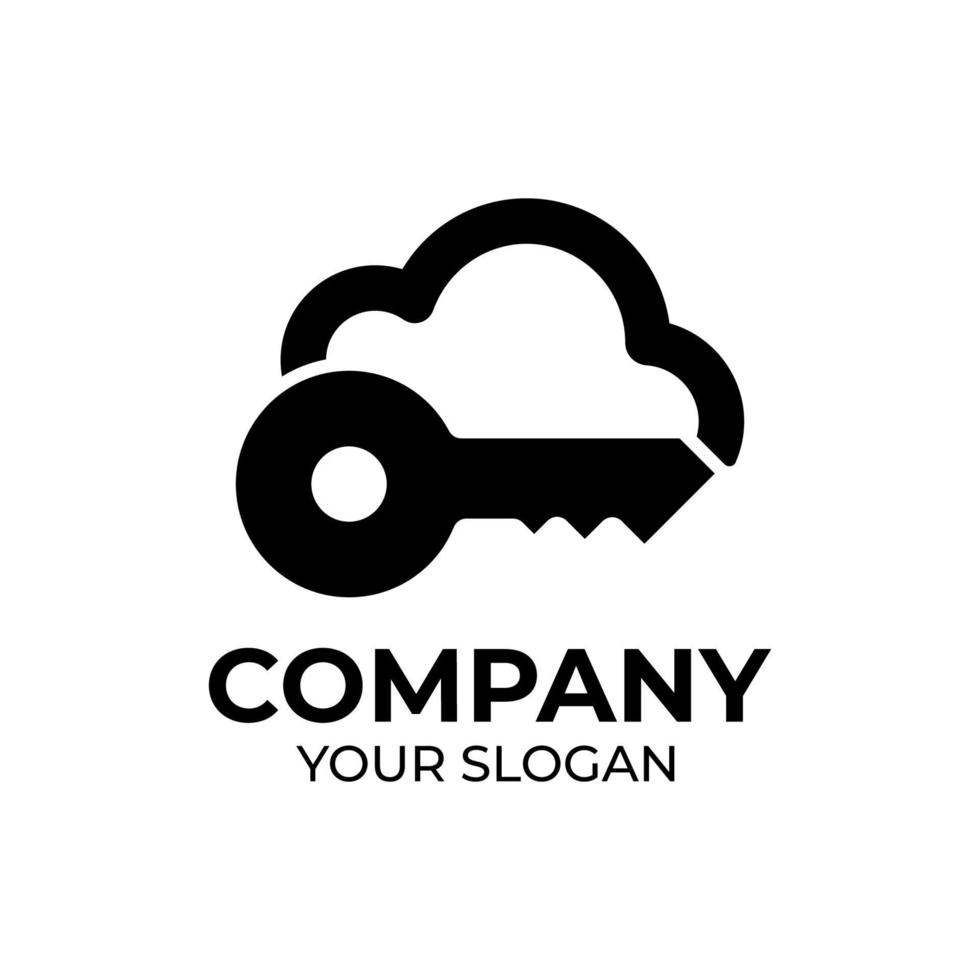 Cloud-Key-Logo-Design vektor