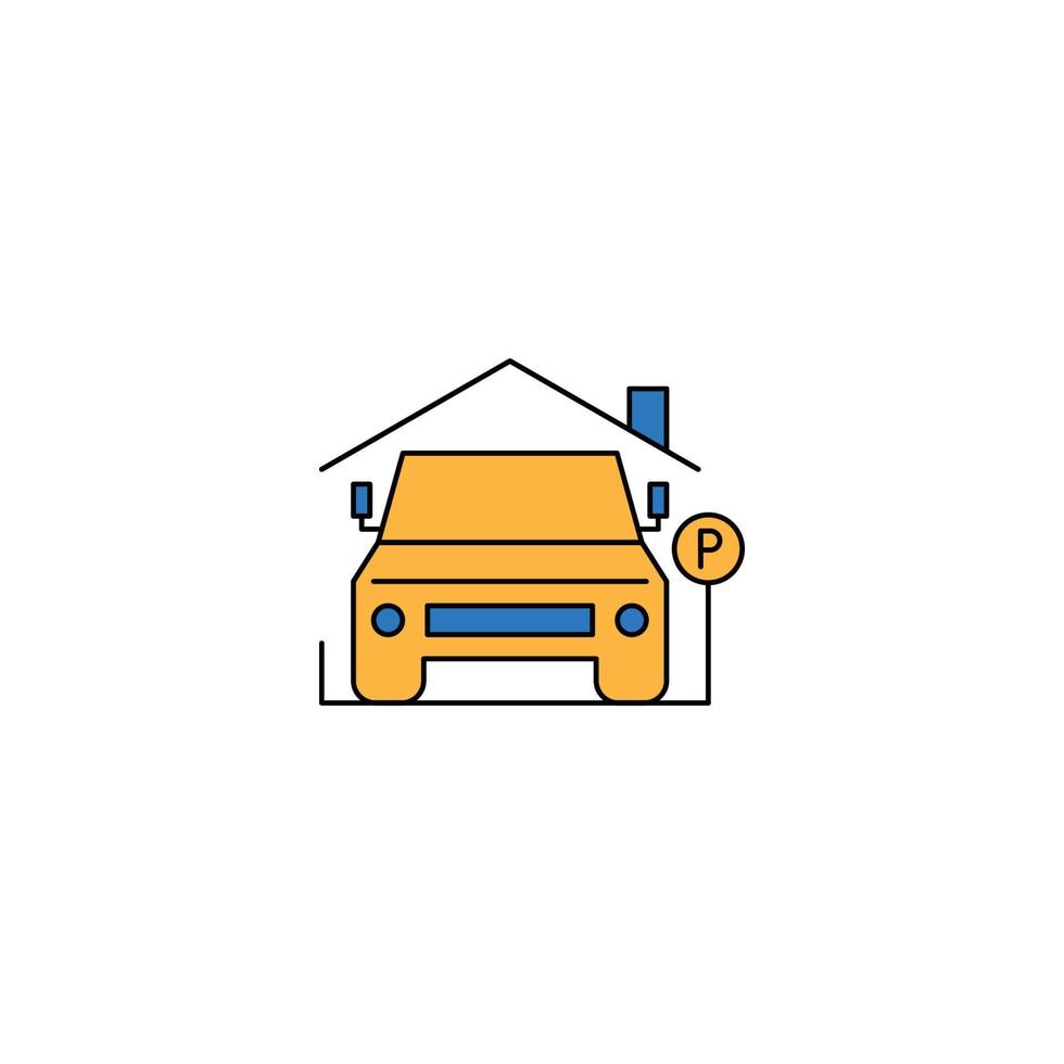 Auto-Parkhaus-Icon-Vektor vektor