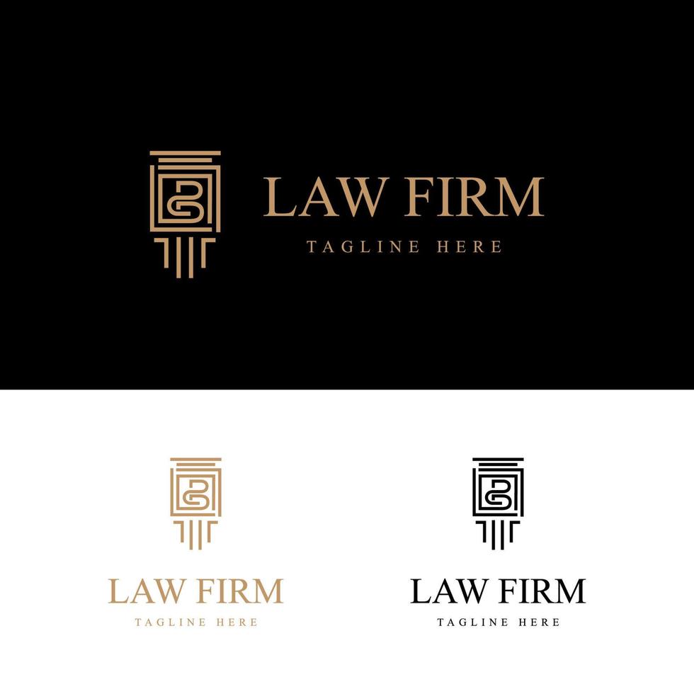Logo-Design-Vorlage für Anwaltskanzleien mit Monogramm-Konzept vektor
