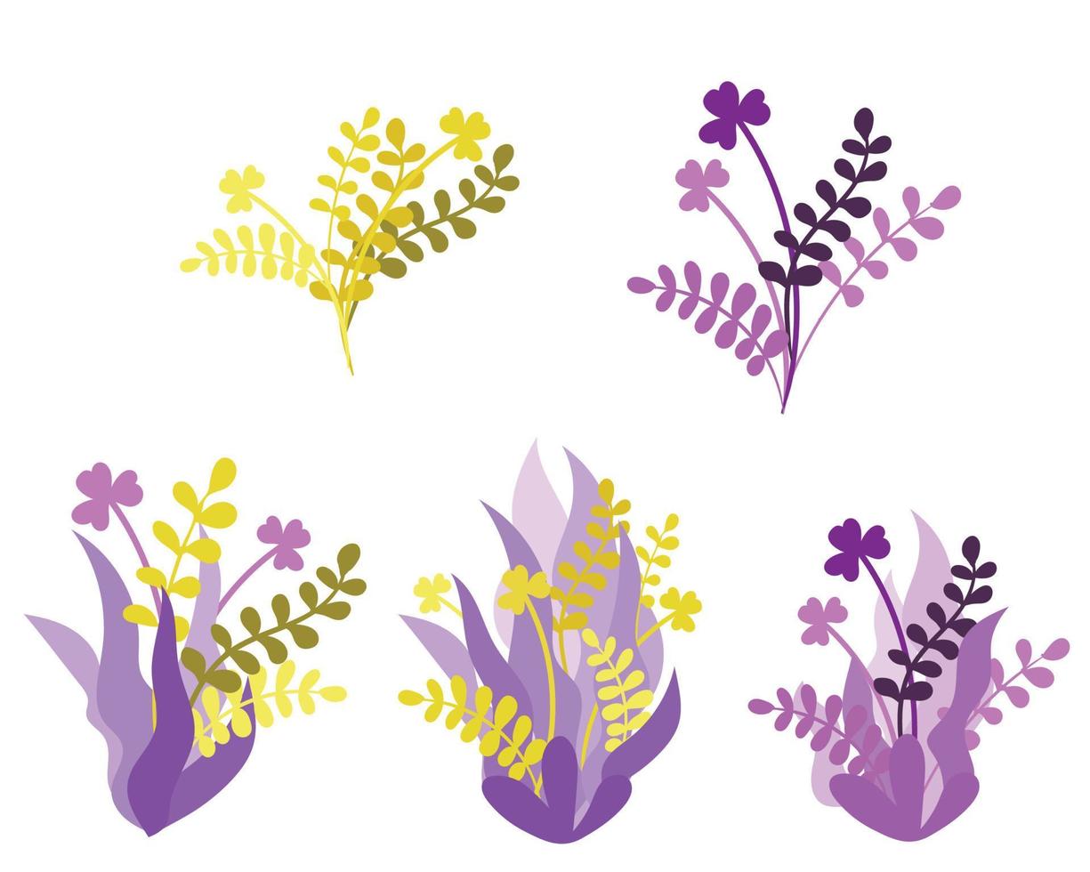 platt vektor av violett blomma