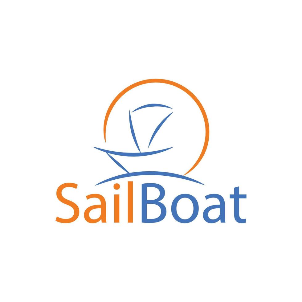 abstraktes Segelboot-Logo-Design vektor