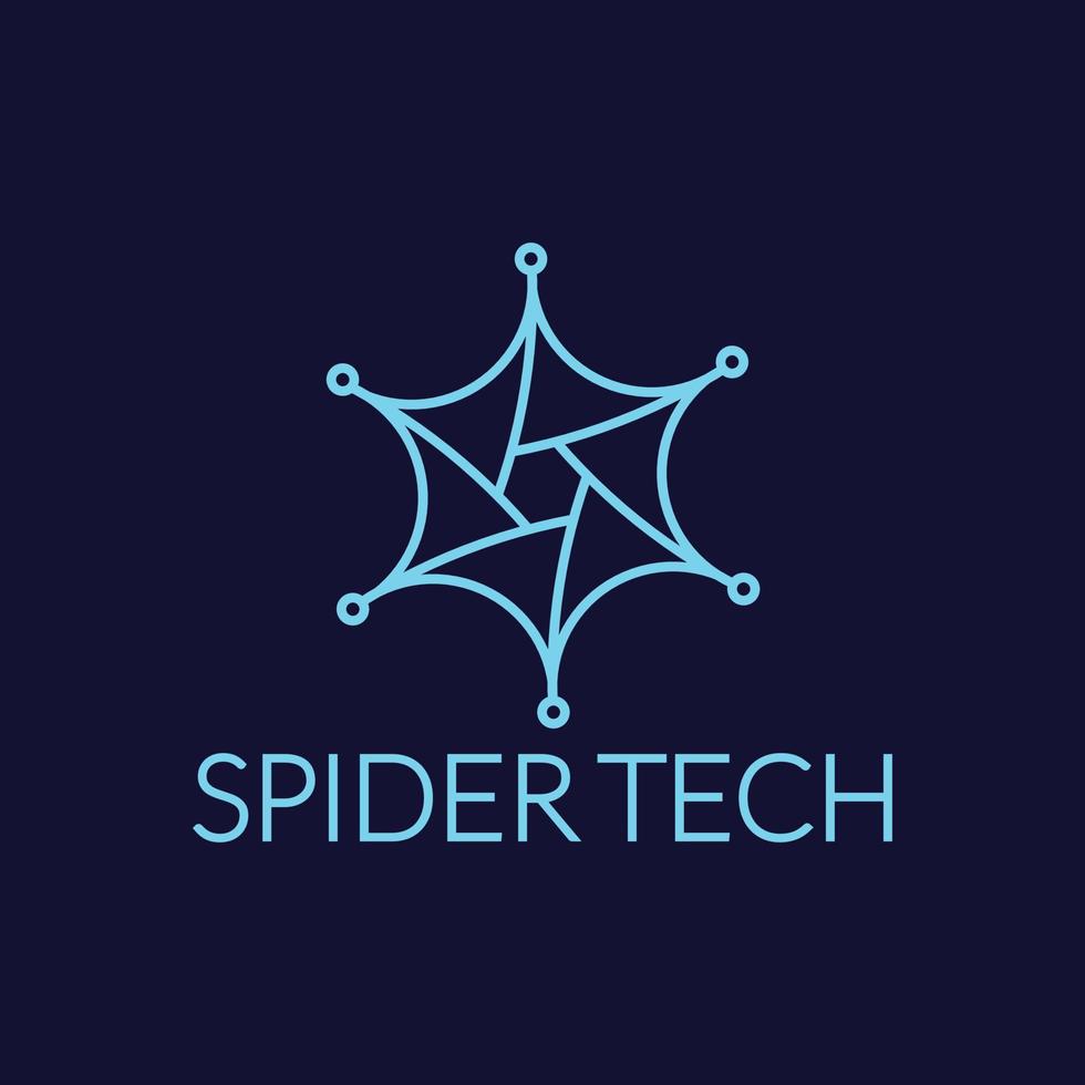 Spinnennetz-Tech-Logo-Design vektor