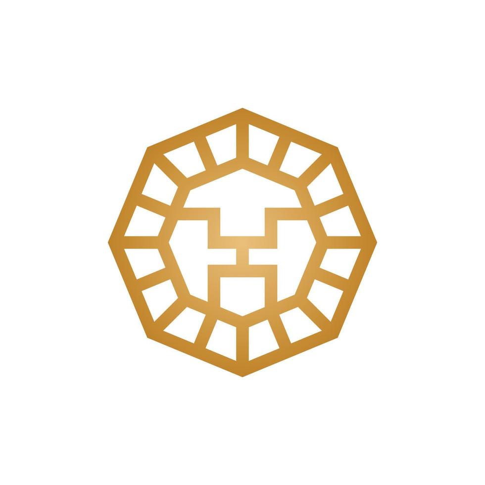 goldenes Löwen-Logo-Design vektor