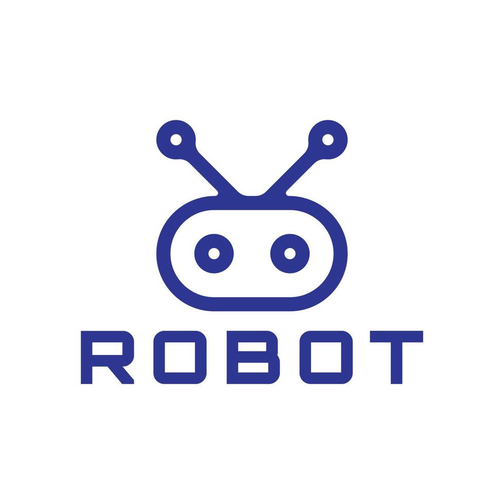 enkel robotlogotypdesign vektor