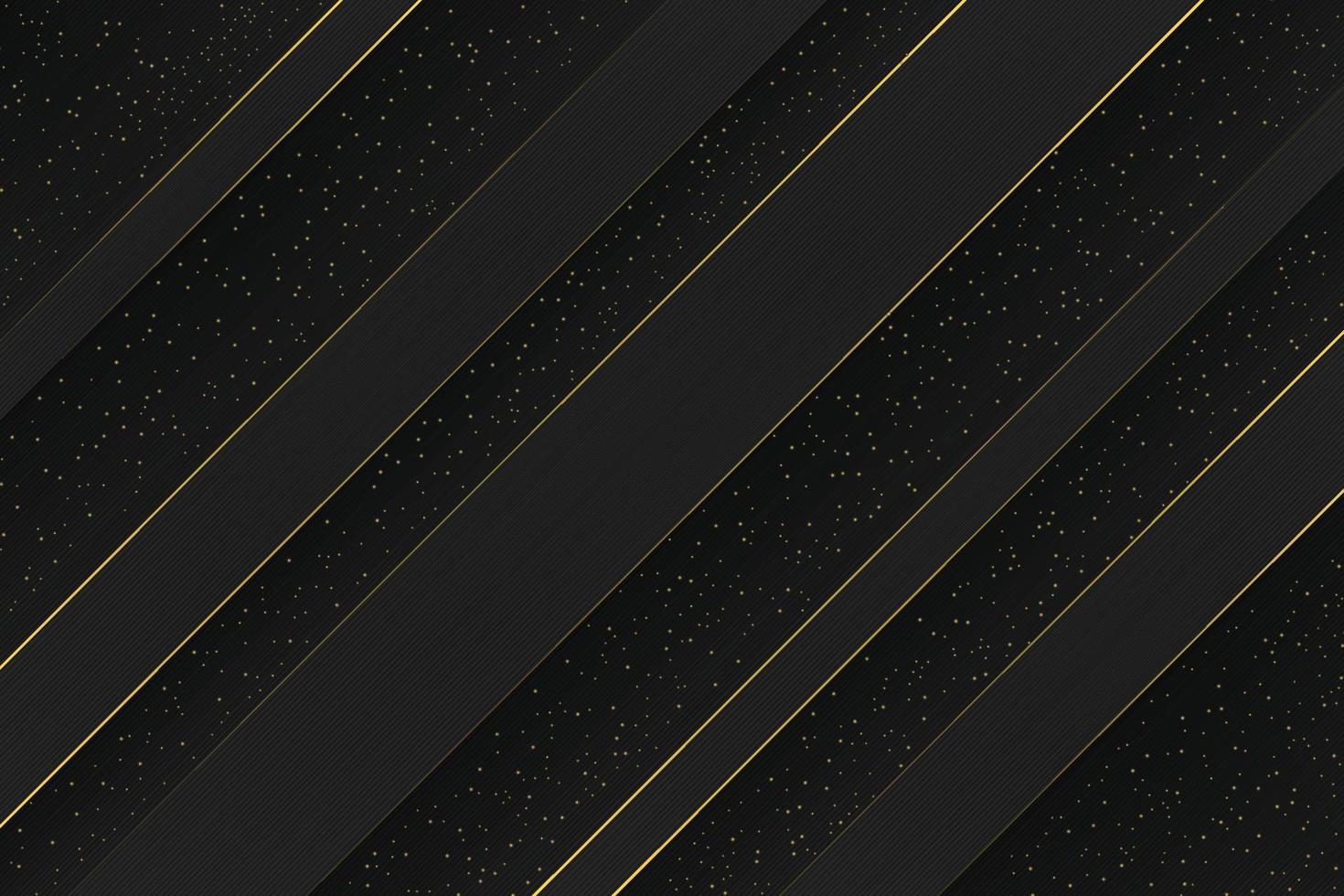 svart elegant yta med guldglitter. den klassiska linjära tapeten. minimalistiska ränder på svart bakgrund vektor