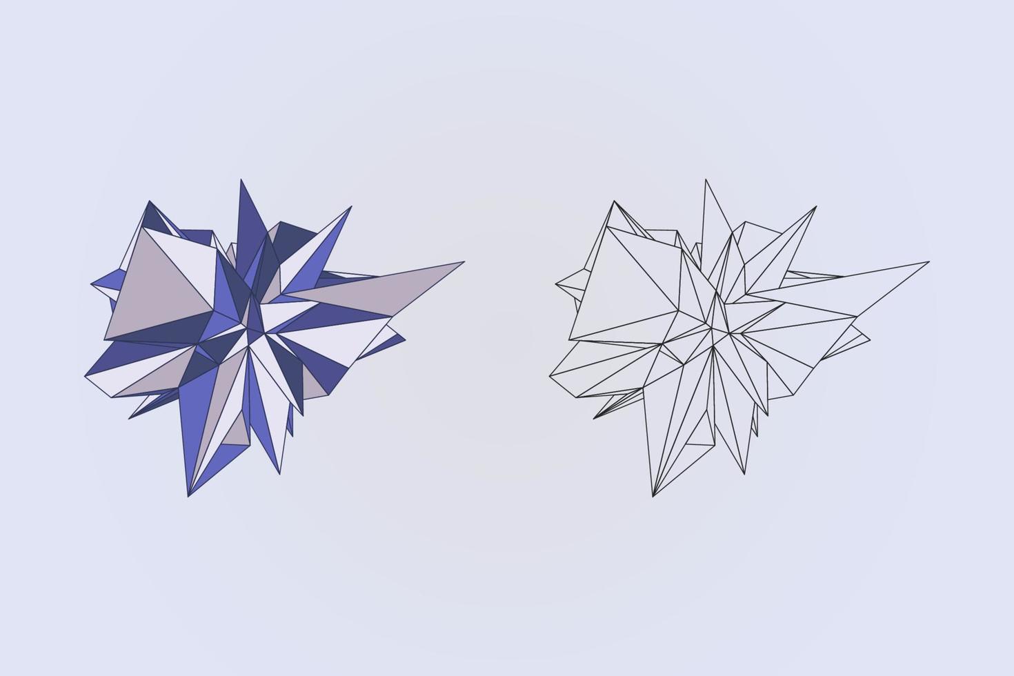 vektor geometrisk form. färgglada och transparenta kontur polygonobjekt