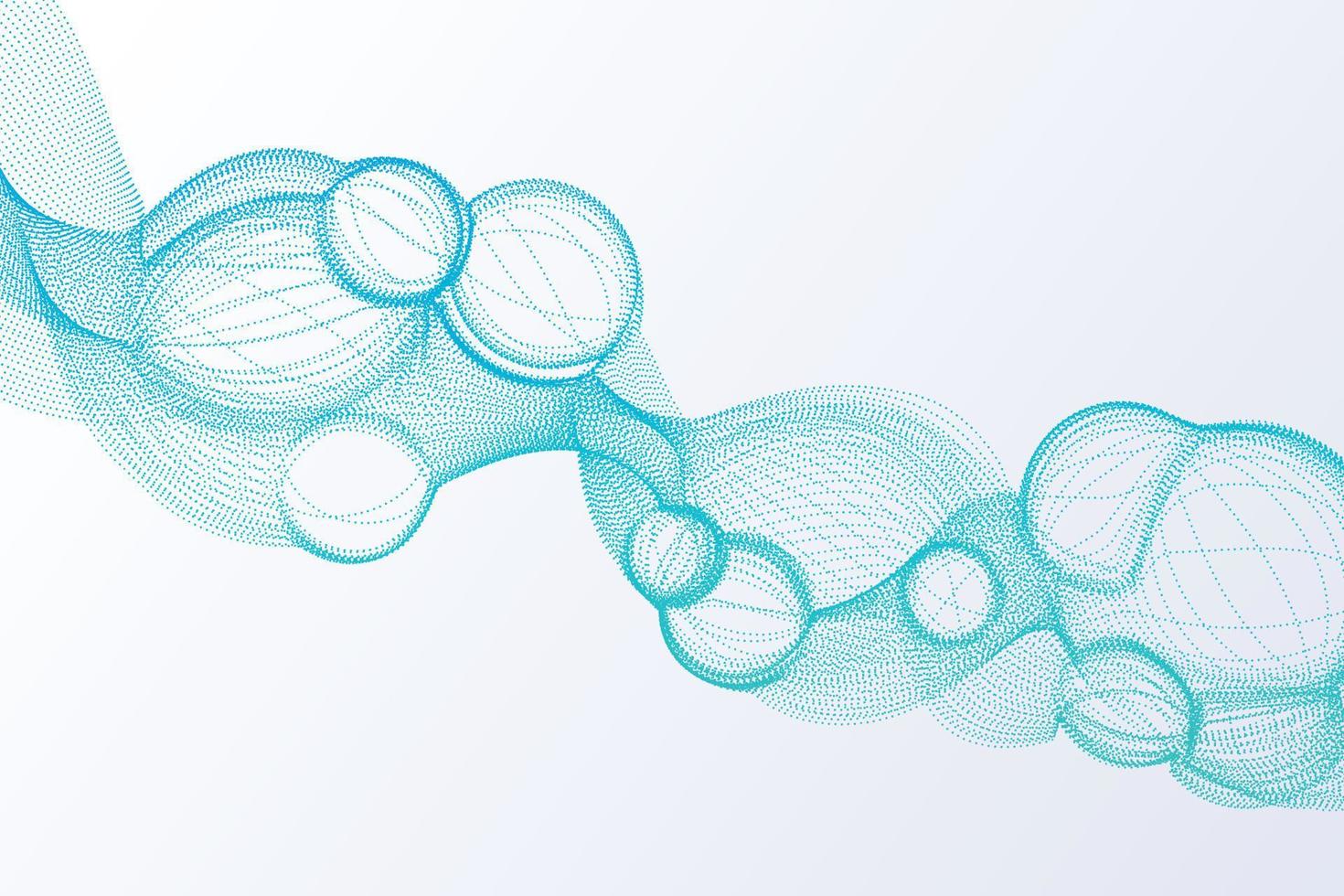 ljus gradient vågig form av bubbla partiklar dekorativ bakgrund vektor