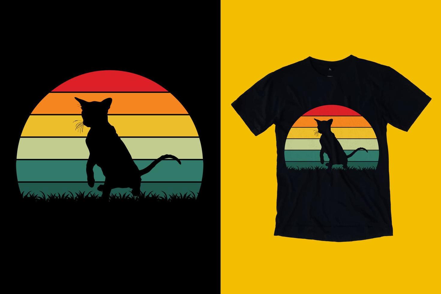 vintage retro katt-t-shirtdesign för katt-t-shirtdesign vektor