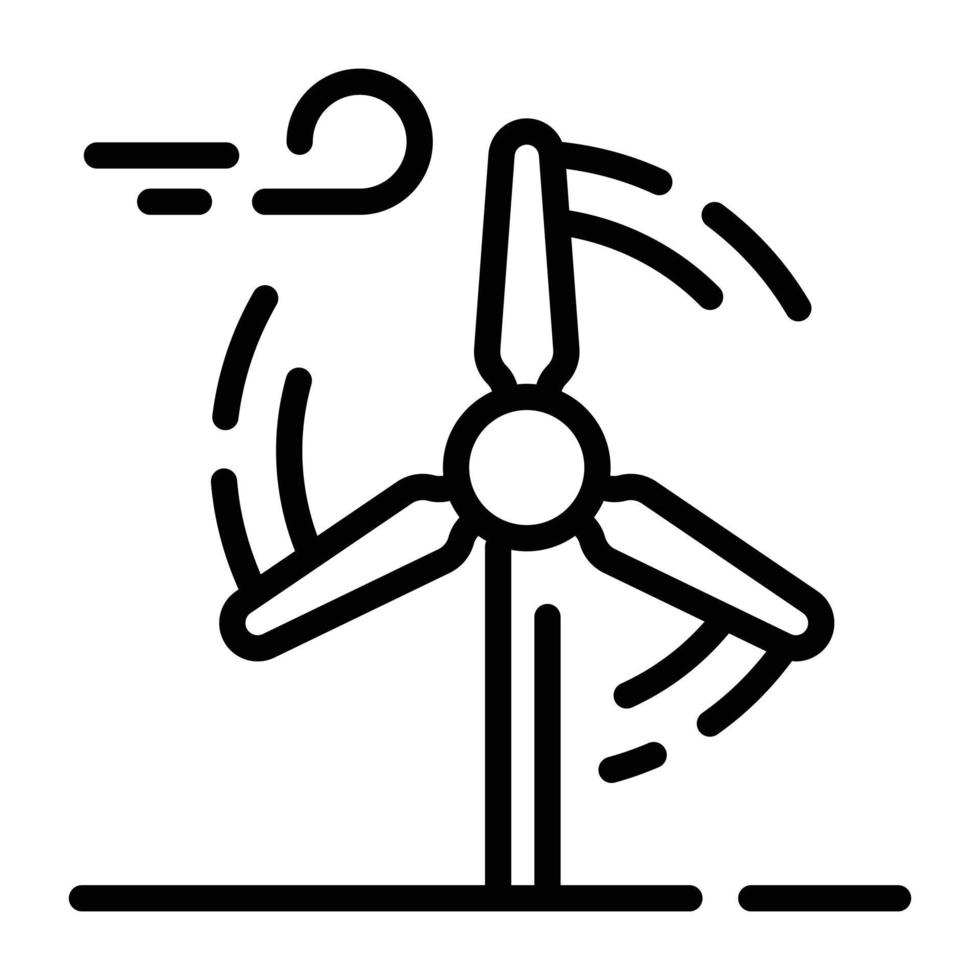 ein Umrisssymbol des Aerogenerators, editierbares Design vektor