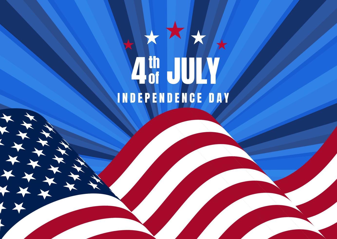 självständighetsdagen bakgrund med amerikanska flaggan design vektor