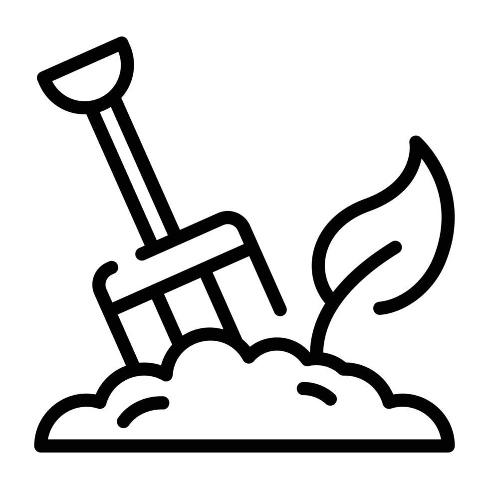 spade i lera, doodle ikon för trädgårdsarbete vektor