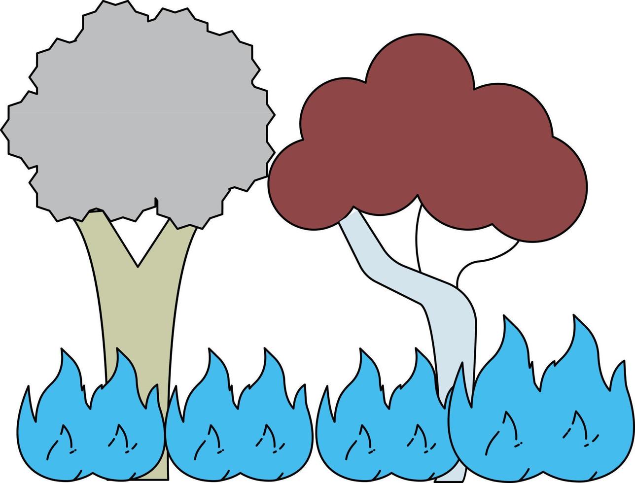 träden brinner. vektor