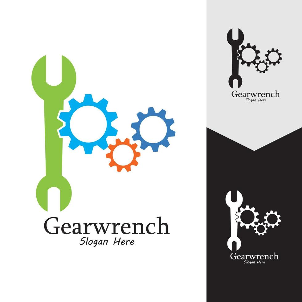 Gearwrench-Vektorsymbol-Hintergrundvorlage vektor