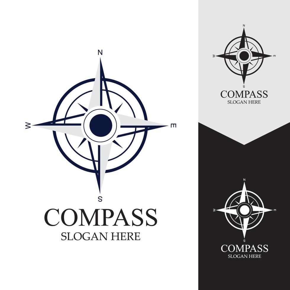 kompass logotyp mall vektor ikon illustration design