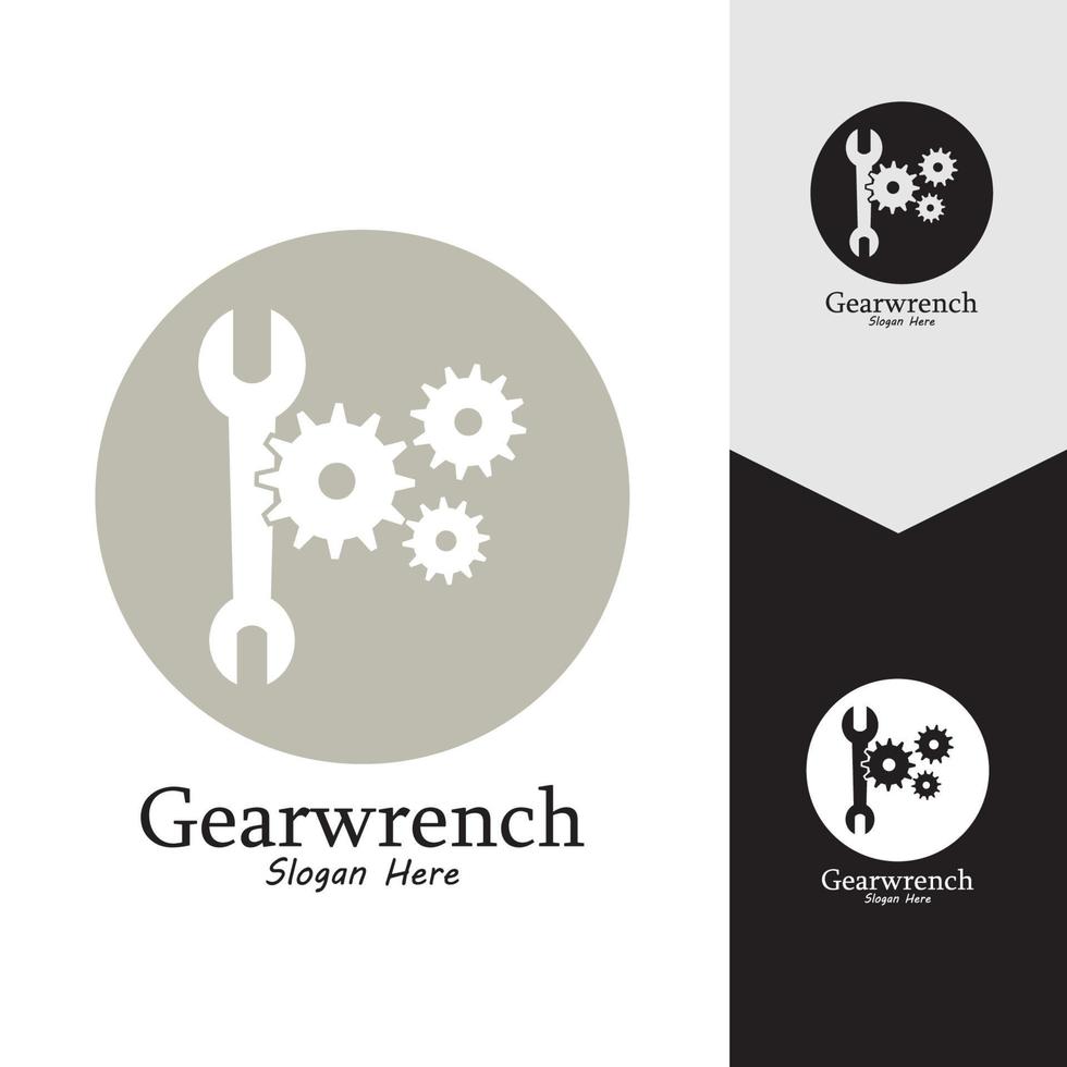 Gearwrench-Vektorsymbol-Hintergrundvorlage vektor