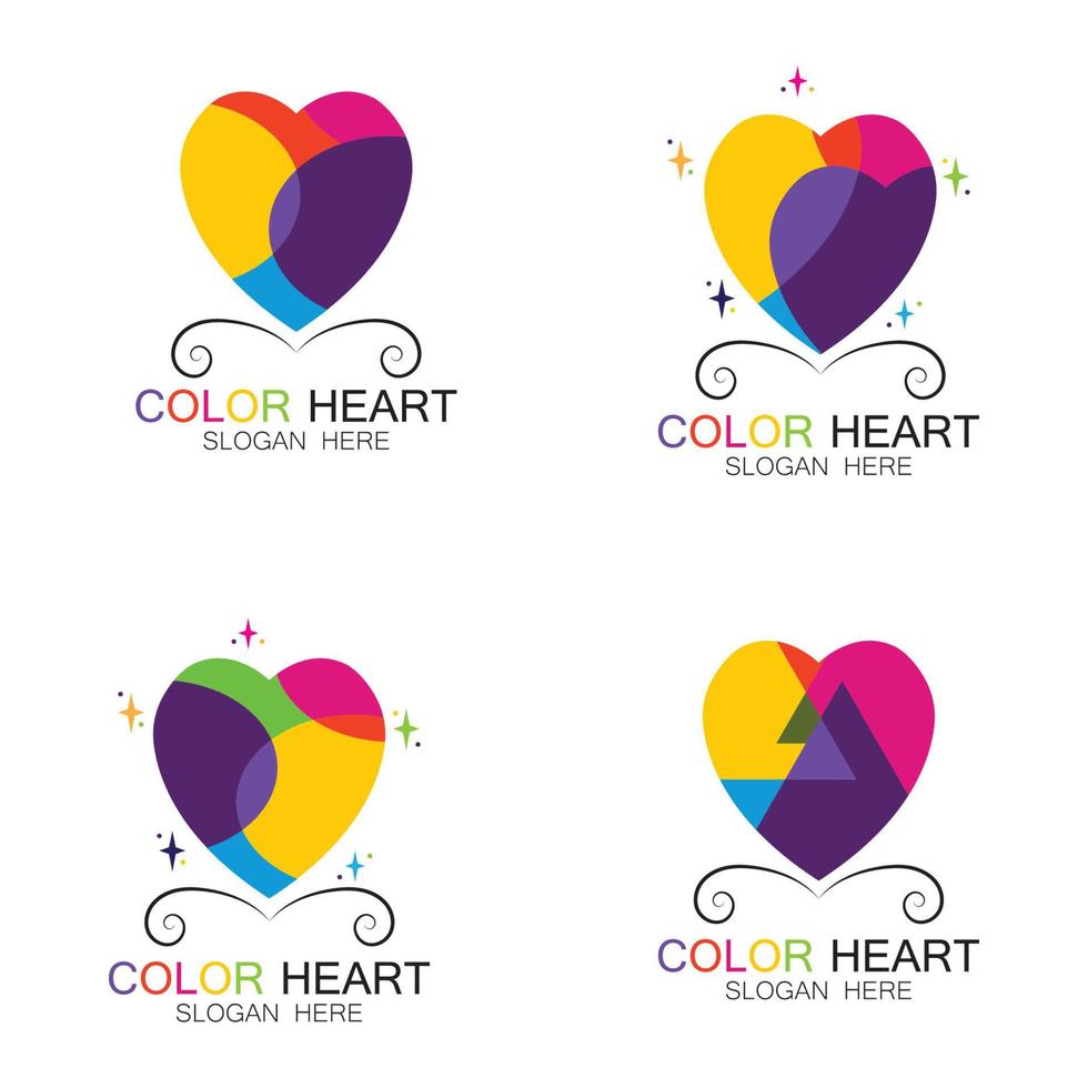 färg hjärta vektor ikon illustration