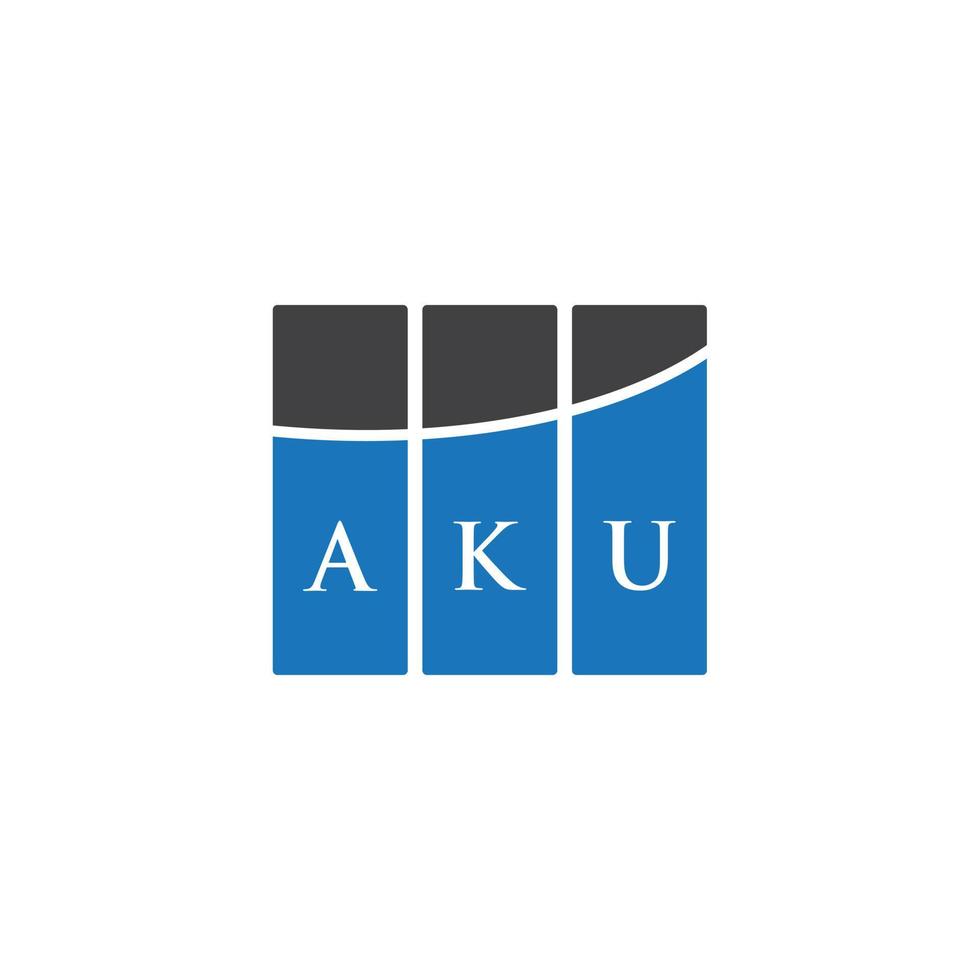 aku-Buchstaben-Logo-Design auf schwarzem Hintergrund. aku kreative Initialen schreiben Logo-Konzept. aku-Briefgestaltung. vektor