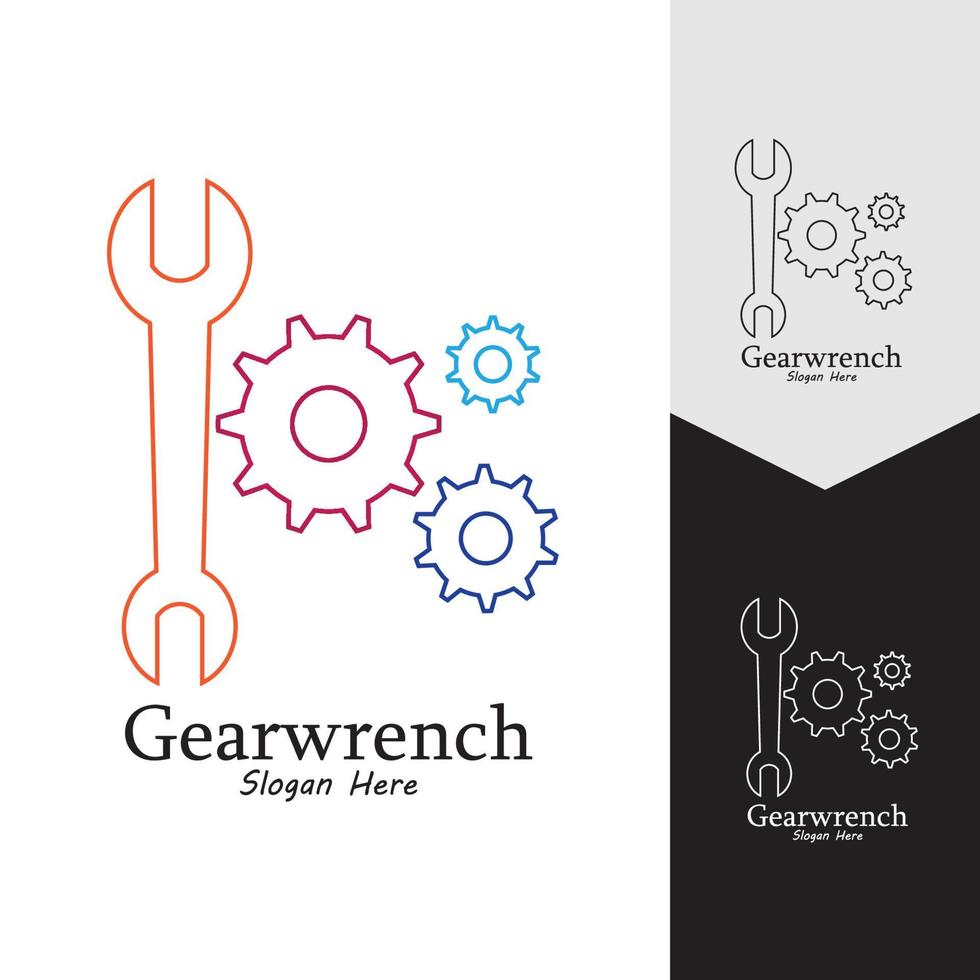 Gearwrench-Vektorsymbol-Hintergrundvorlage vektor