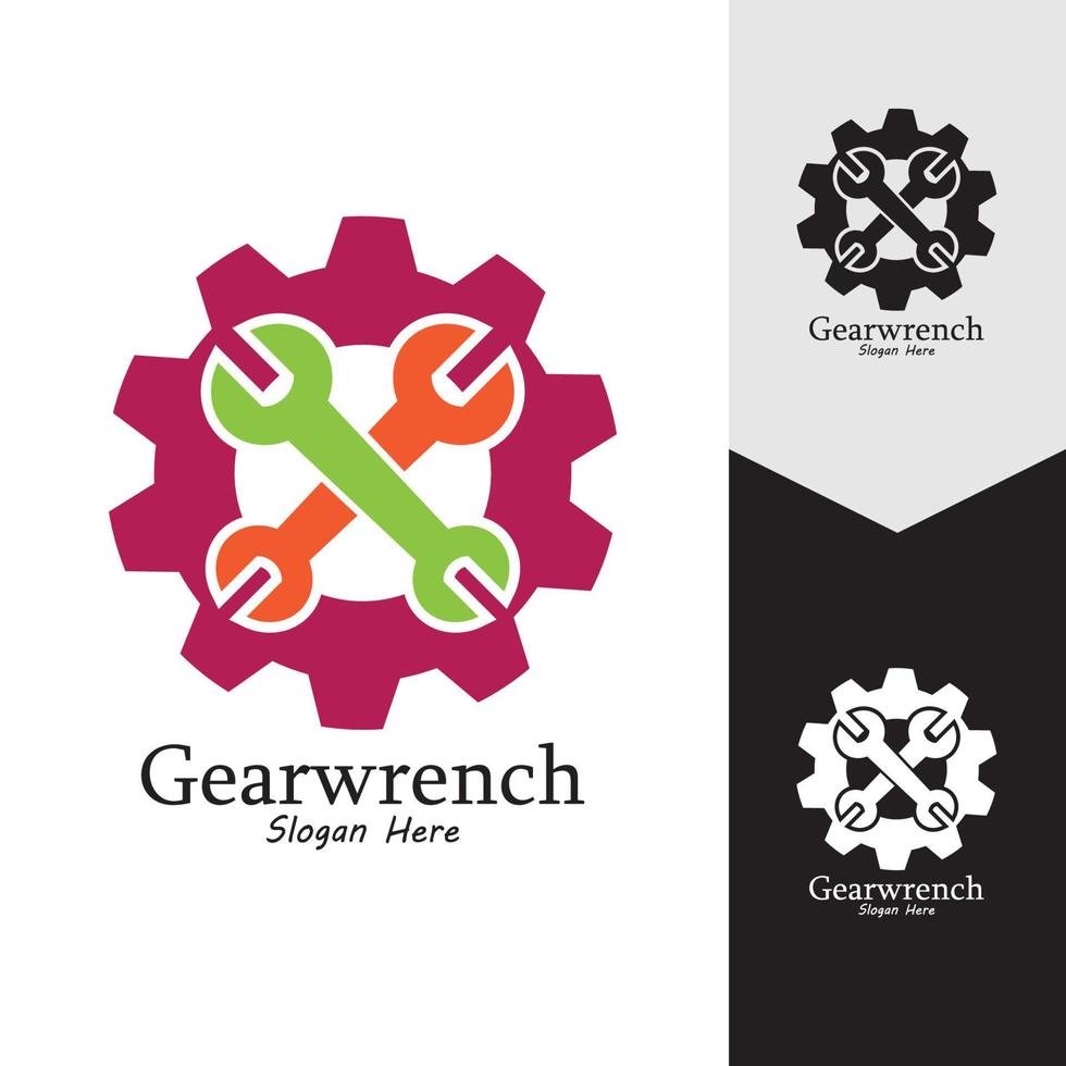 Gearwrench-Vektorsymbol-Hintergrundvorlage vektor