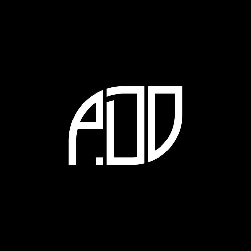 PDO-Brief-Logo-Design auf schwarzem Hintergrund.PDO-Kreativinitialen-Brief-Logo-Konzept.PDO-Vektor-Briefdesign. vektor