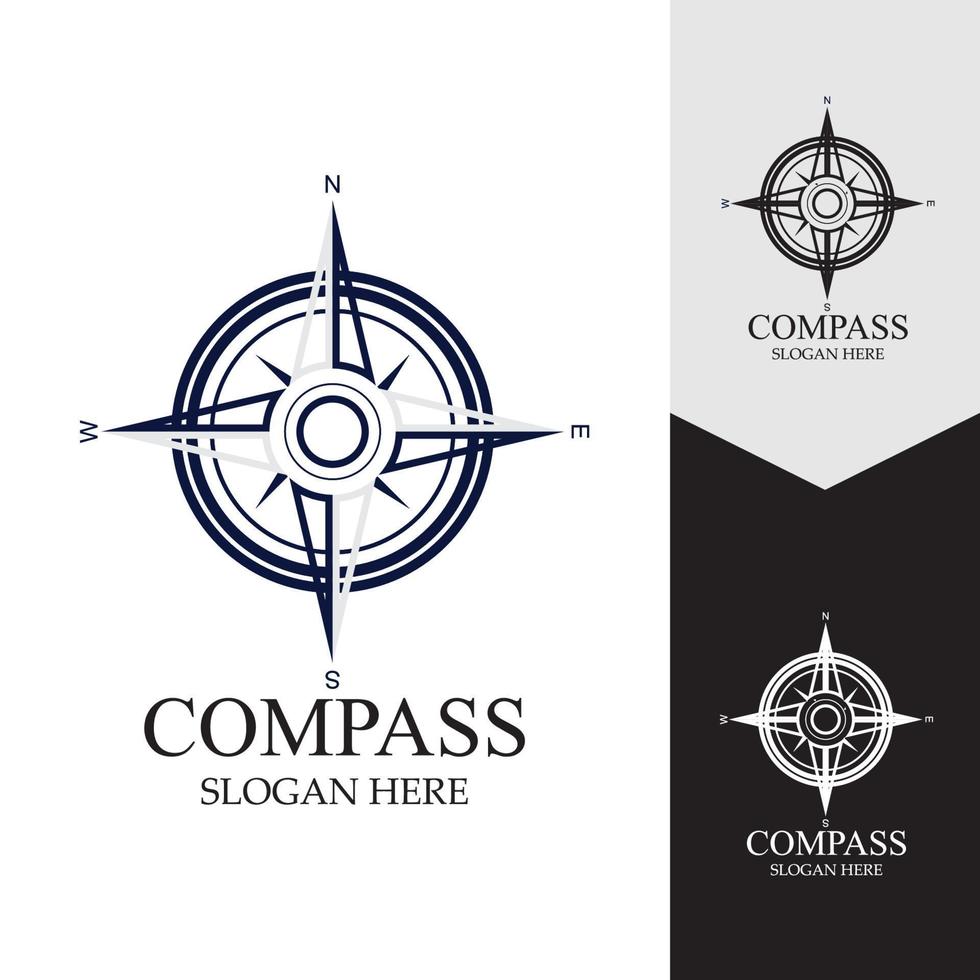 kompass logotyp mall vektor ikon illustration design