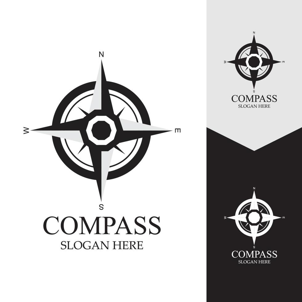 kompass logotyp mall vektor ikon illustration design