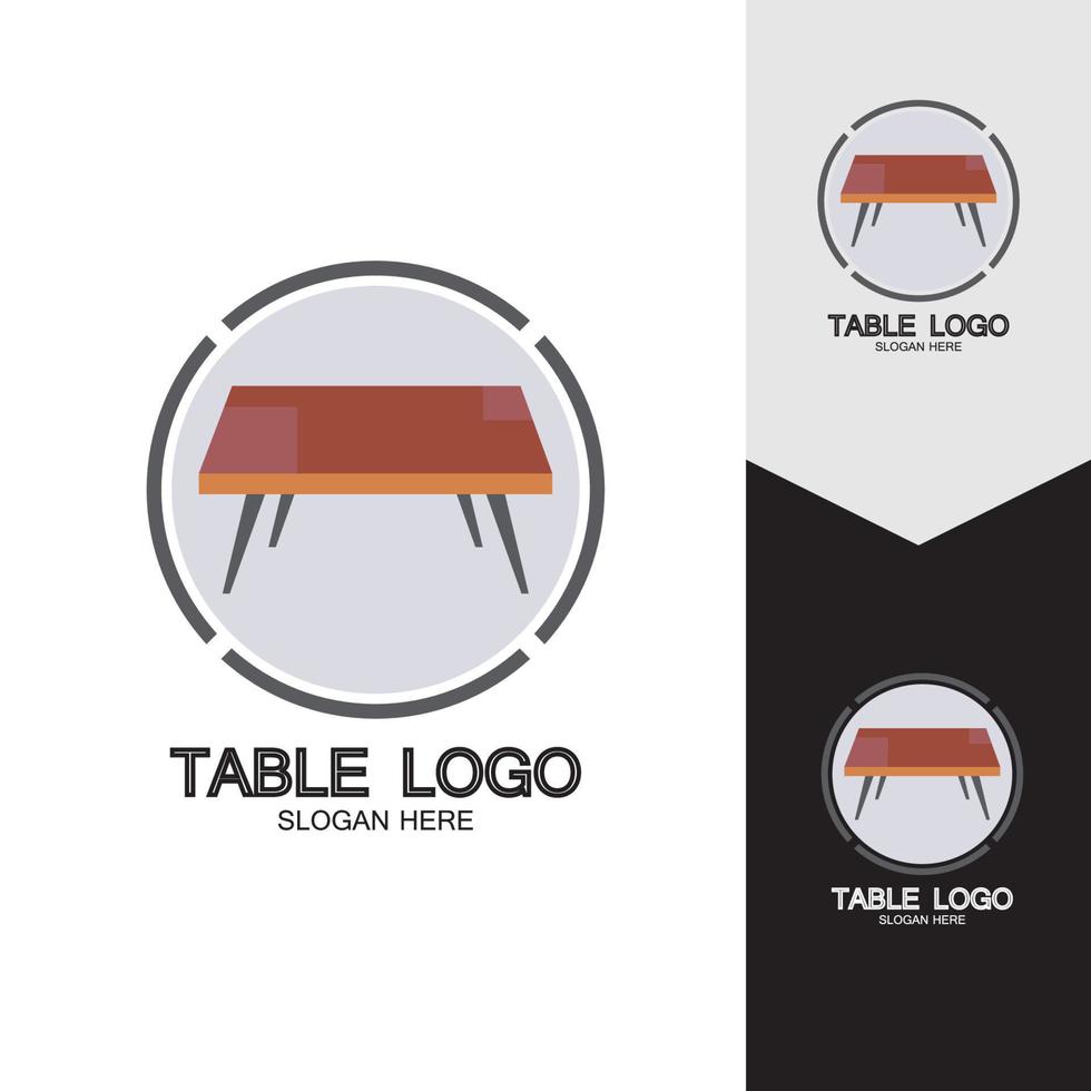 Tisch-Vektor-Logo-Symbol-Objekt-Hintergrund-Illustration vektor
