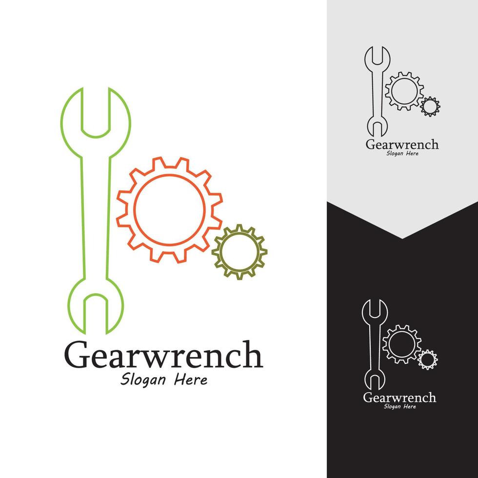 Gearwrench-Vektorsymbol-Hintergrundvorlage vektor