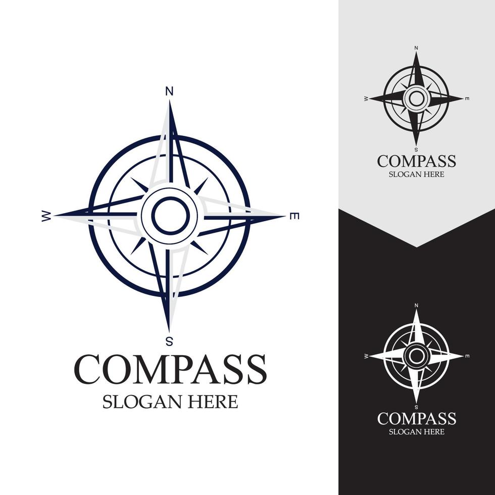 kompass logotyp mall vektor ikon illustration design