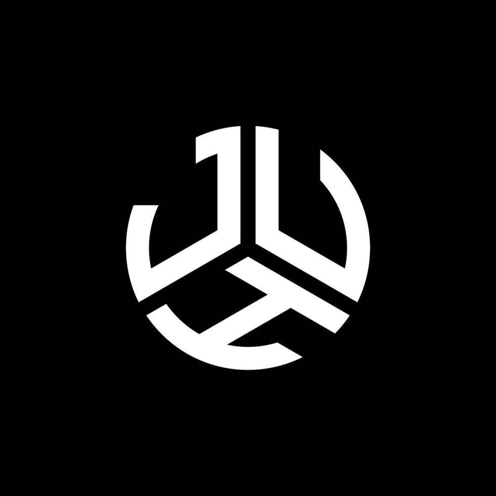 Juh-Buchstaben-Logo-Design auf schwarzem Hintergrund. juh kreative Initialen schreiben Logo-Konzept. juh Briefgestaltung. vektor