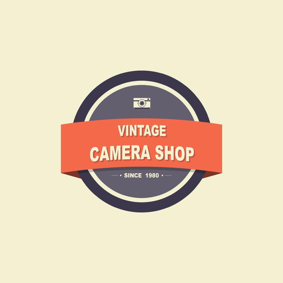 das kamerashop-logo im vintage-stil. vektor